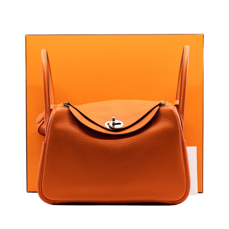 lindy 26cm in tc orange phw Y stamp with twilly and rodeo - L'UXE LINK