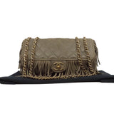 thumbnail Paris-Dallas Lambskin In Brown Fringe Timeless Flap Bag GHW Seri 19