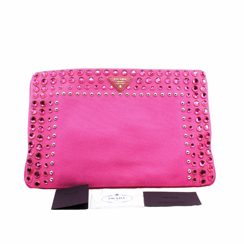 clutch canvas medium pink ghw