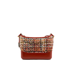 Small Multi And Red Tweed Calfskin Gabrielle Hobo Bag Seri 25 - L'UXE LINK