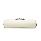 thumbnail Dio(r)evolution In White Calfskin Leather Flap Bag PHW With Leather Strap - L'UXE LINK