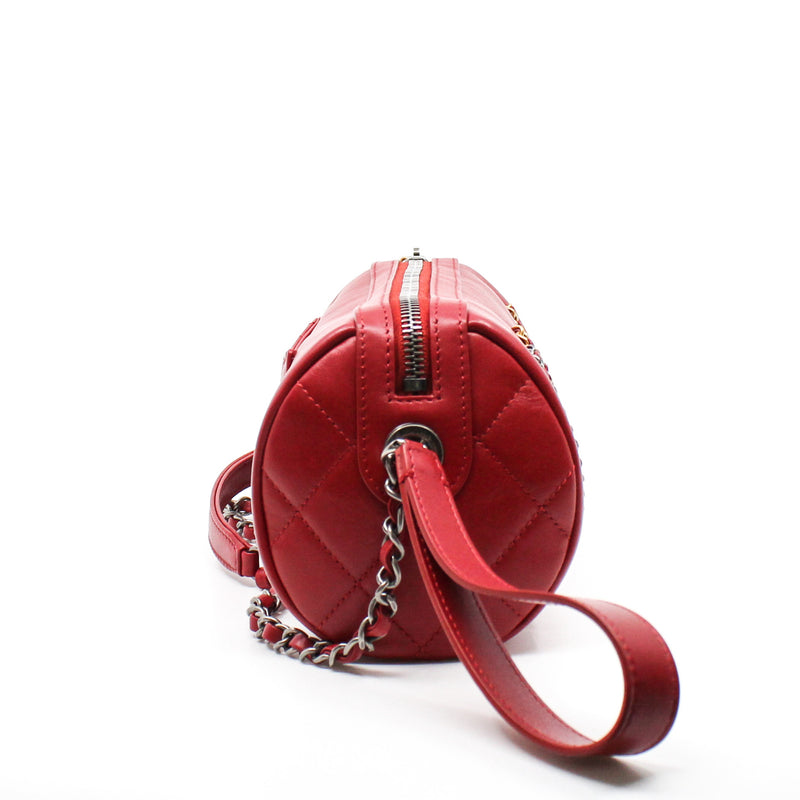 Written In Chain Red Calfskin Bowling Bag Multi Hardware Seri 29