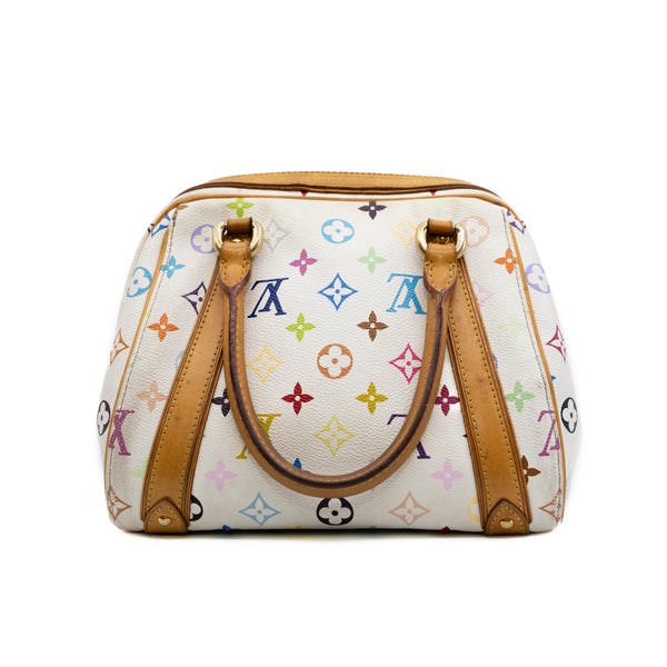 Priscilla Handbag Monogram Canvas White/Multicolor GHW 2006 - L'UXE LINK