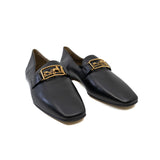 thumbnail Time Loafer in Goatskin with Openwork Hardware Black #36 - L'UXE LINK