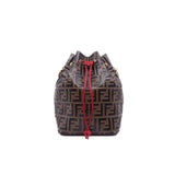 thumbnail bucket tote in logo FF brown/red - L'UXE LINK