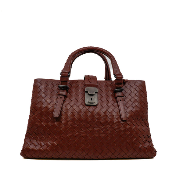 roma medium in leather brick color - L'UXE LINK