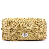 thumbnail tweed crossbody crystal chain bag  in Straw phw - L'UXE LINK