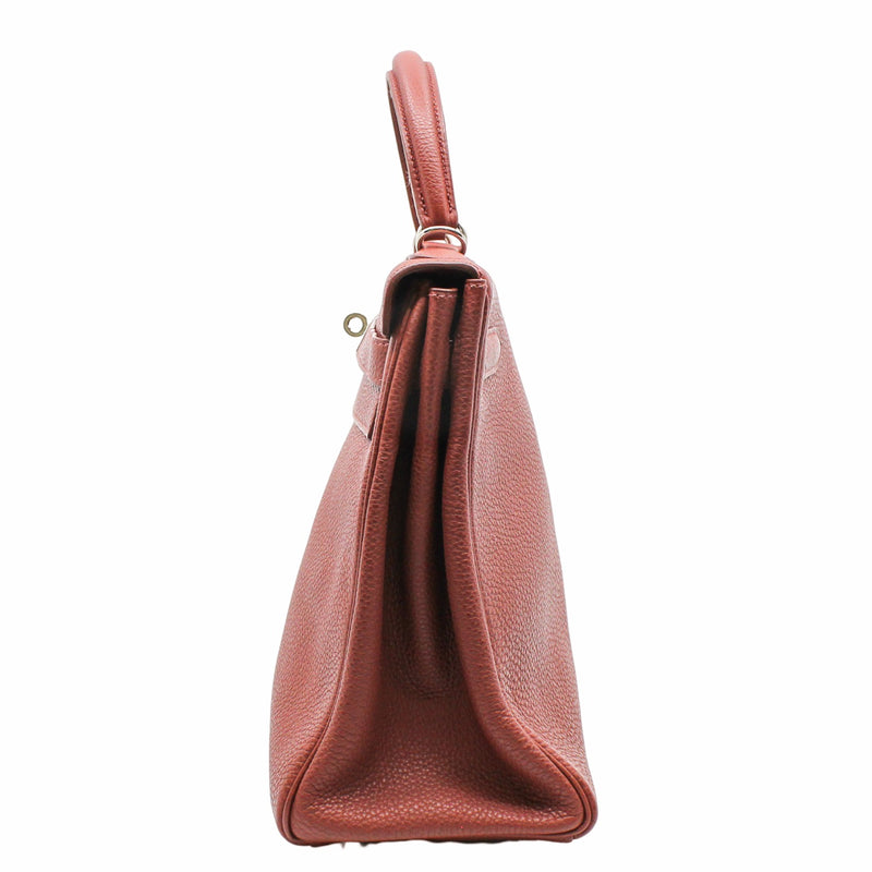 kelly 32cm togo dark red phw M stamp - L'UXE LINK