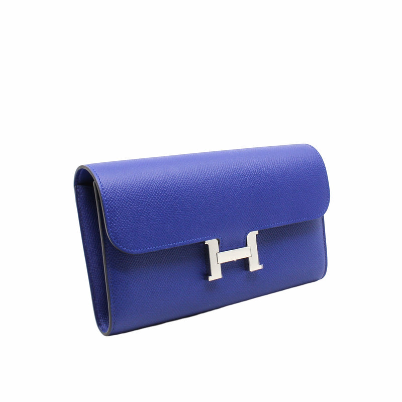 constancel long wallet epsom 7T electric blue phw T stamp - L'UXE LINK