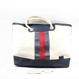 thumbnail large tote in fabirc white/red/blue