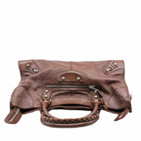 thumbnail CITY CLASSIC STUDS BAG SMALL LEATHER BROWN PHW - L'UXE LINK