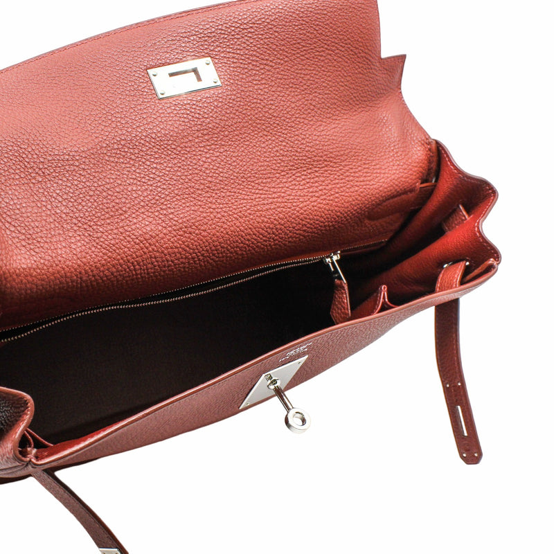 kelly 32cm togo dark red phw M stamp - L'UXE LINK