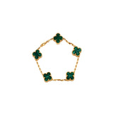 thumbnail alhambra 18k yg green five flower bracelet - L'UXE LINK