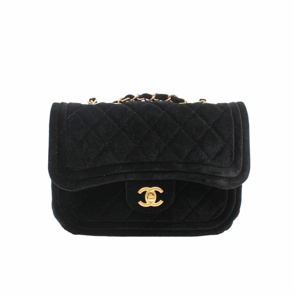 small flap bag in velvet black ghw seriL13U93E1 - L'UXE LINK