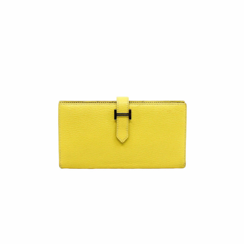 bearn  long wallet lemon yellow  phw x stamp - L'UXE LINK