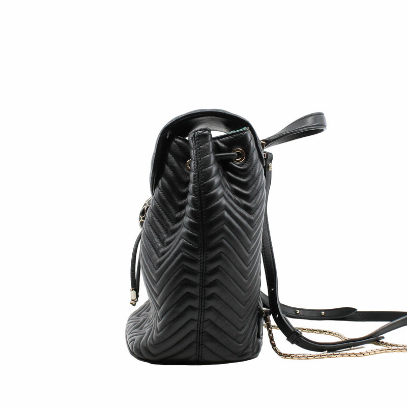 SERPENTI LEATHER BACKPACK small black - L'UXE LINK