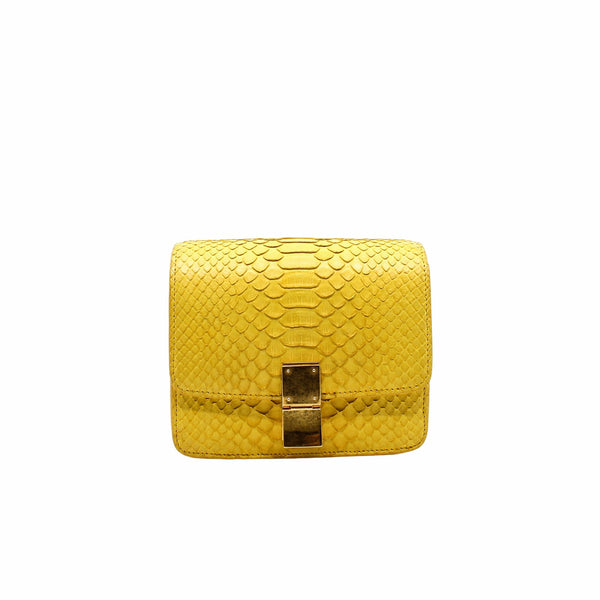 box  small snake leather yellow ghw - L'UXE LINK