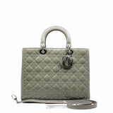 thumbnail lady dior large grey patent phw strap - L'UXE LINK