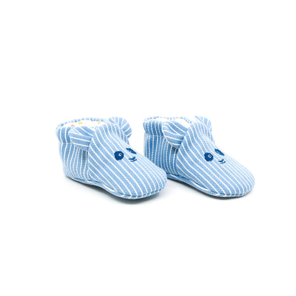 baby shoes white blue strip panda