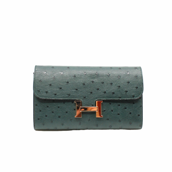 constance to go ostrich dark green ghw Y stamp - L'UXE LINK