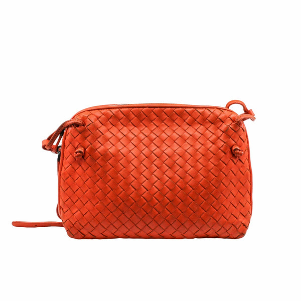 Nodini Crossbody Bag Intrecciato Nappa Small  Leather  orange