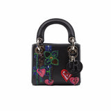 thumbnail lady dior super mini black with badge  phw - L'UXE LINK