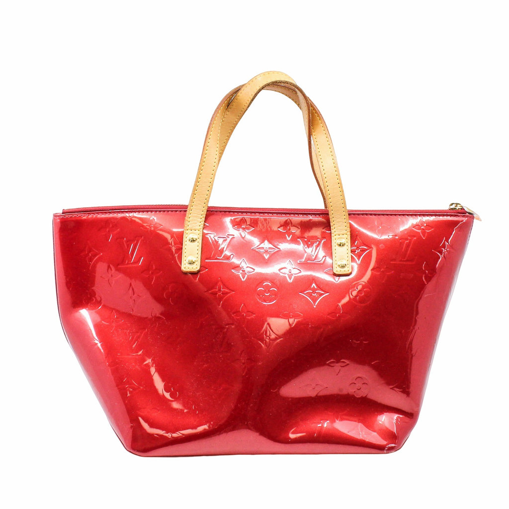 Bellevue Handbag Monogram Vernis Petent Leather In Red – L'UXE LINK