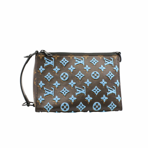 Monogram Tuffetage Triangle Messenger Turquoise rrp3950 - L'UXE LINK