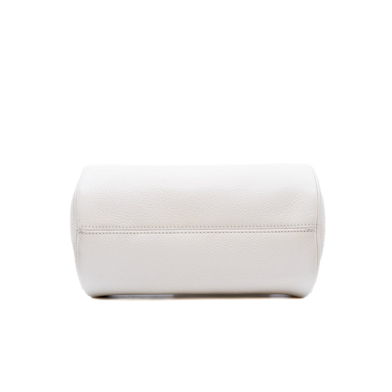 white leather mini tote