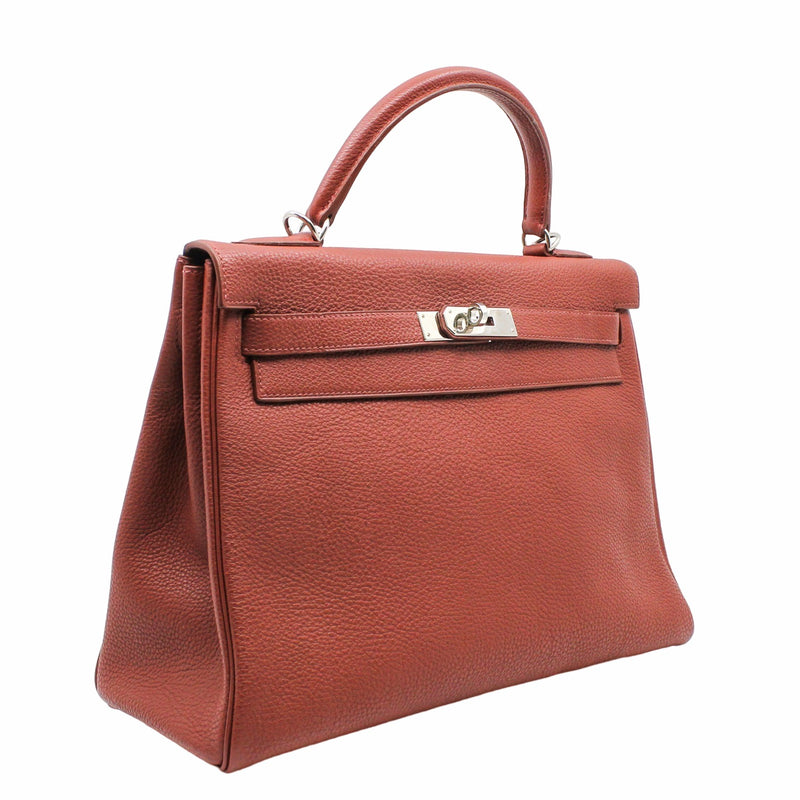 kelly 32cm togo dark red phw M stamp - L'UXE LINK