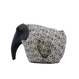 thumbnail elephant shoulder bag in fabric blue/leather black ghw - L'UXE LINK