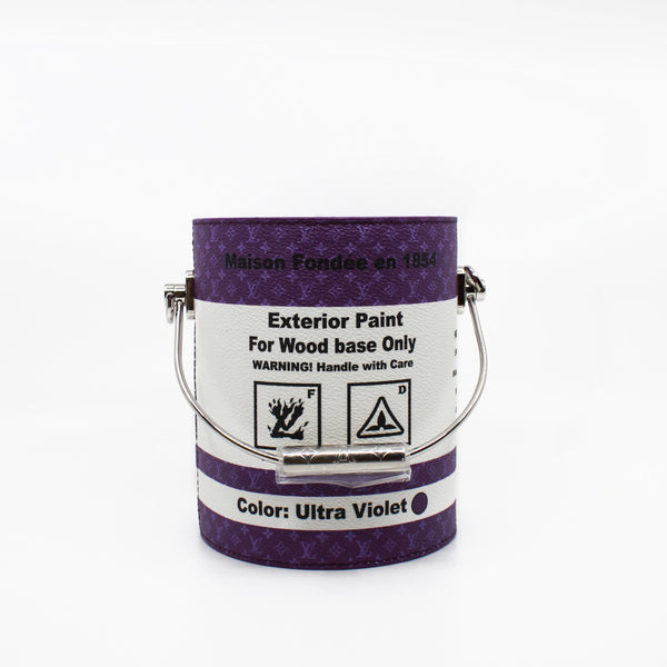 Paint Can  leaher white mix purple  phw - L'UXE LINK