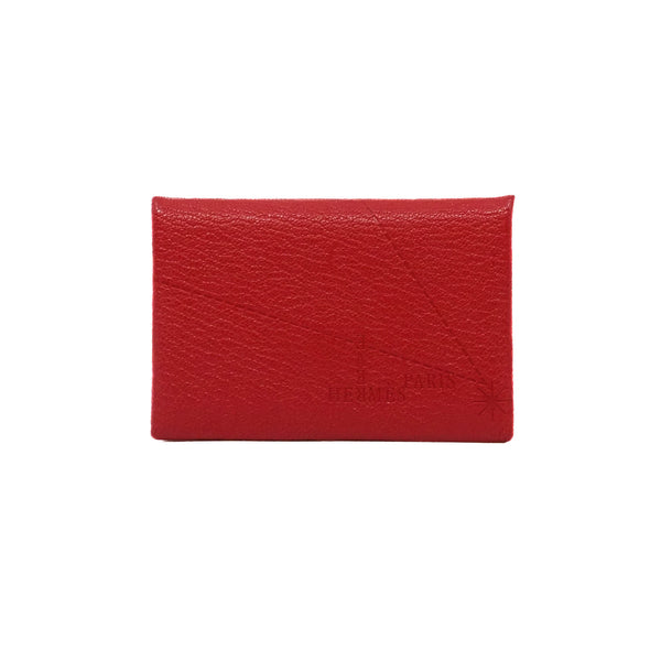 calvi card holder in goat red phw - L'UXE LINK