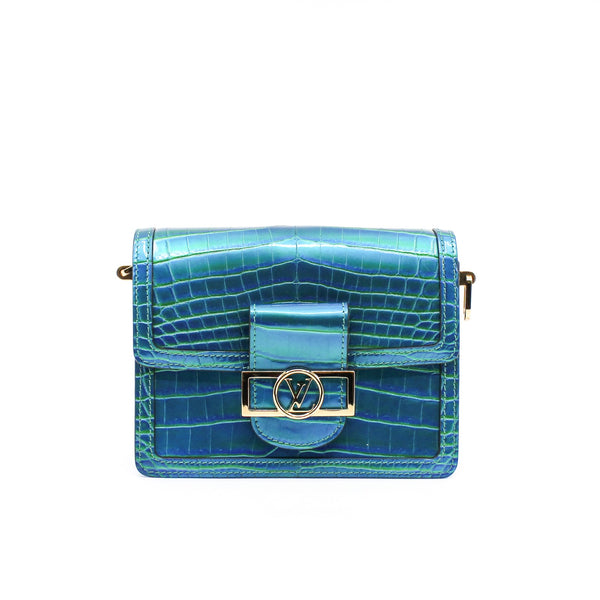 dauphine mini blue crocodile - L'UXE LINK