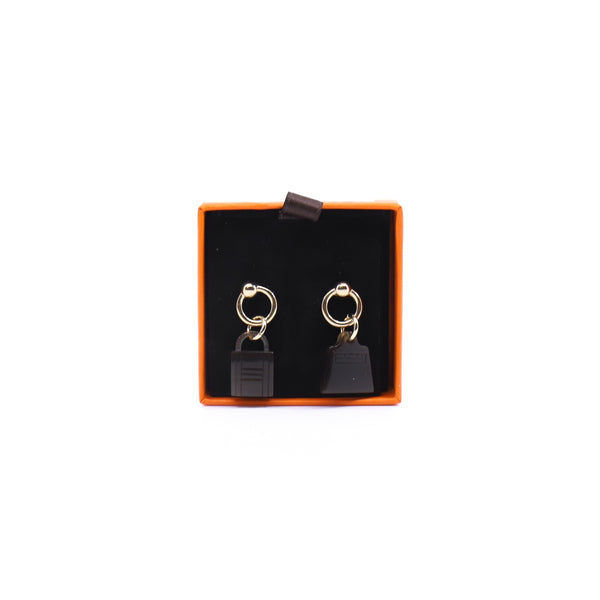 kelly bag and lock earring in pvc ghw