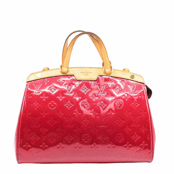 BREA HANDBAG MONOGRAM VERNIS MM pink patent - L'UXE LINK