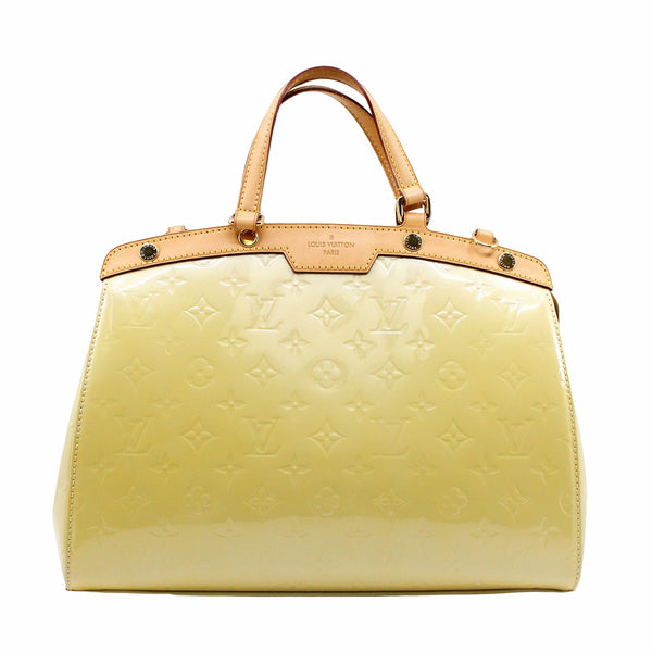 BREA HANDBAG MONOGRAM VERNIS MM NEUTRAL BEIGE - L'UXE LINK