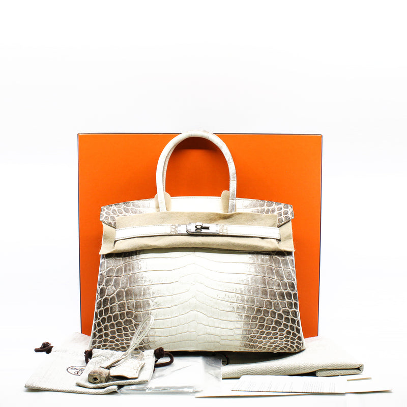 Hermes Birkin Bag 30cm Diamond Himalaya Blanc Crocodile White Gold Hardware