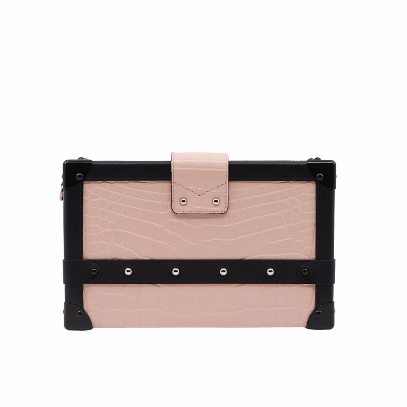 PETITE MALLE CROCODILE PINK PHW - L'UXE LINK