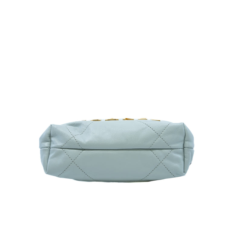 mini 22 in leather mint grey blue ghw - L'UXE LINK