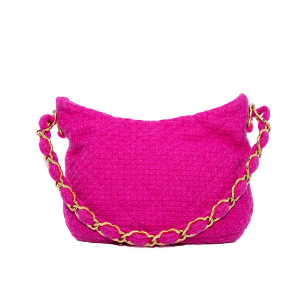 TIMELESS CLASSICS Chanel Tweed hobo bag 2022 Cruise in pink ghw - L'UXE LINK