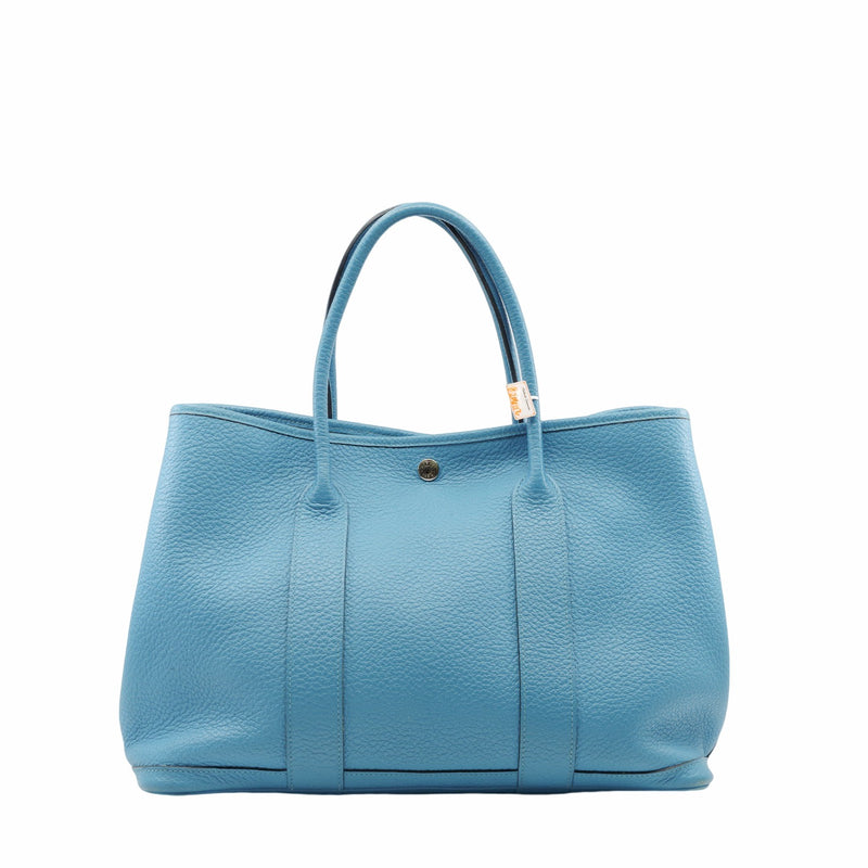 garden party  36cm leather blue - L'UXE LINK