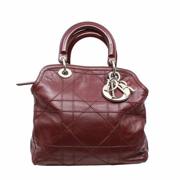 dark red lamb skin tote with strap phw - L'UXE LINK