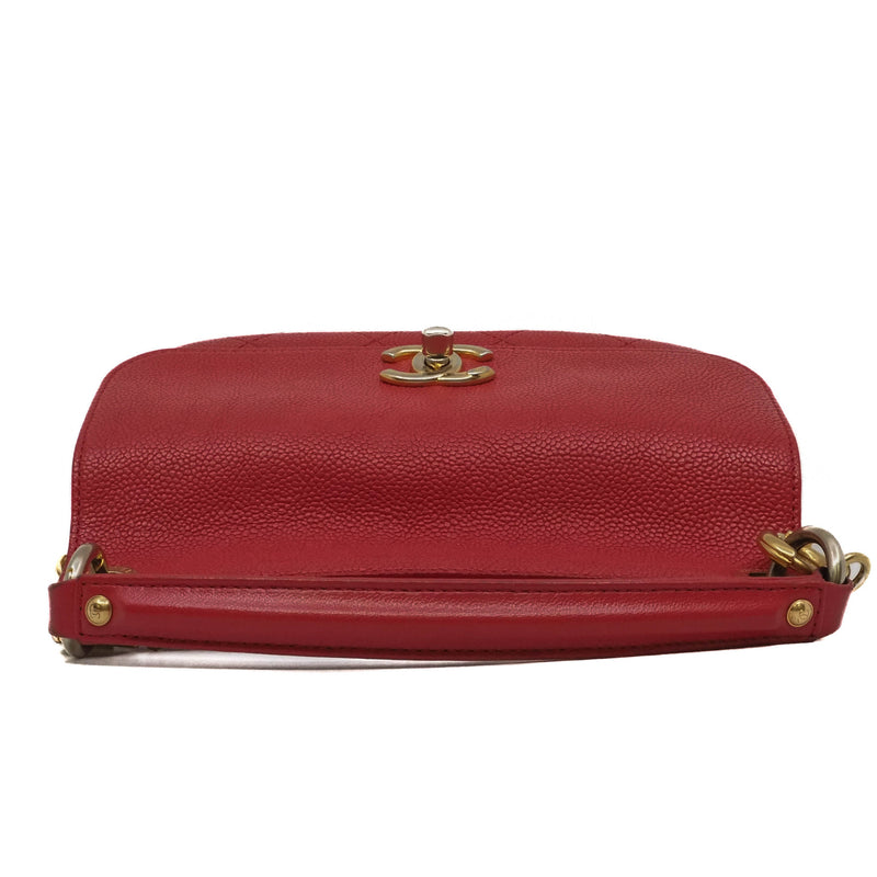 top handle caviar flap chain side bag red seri 23