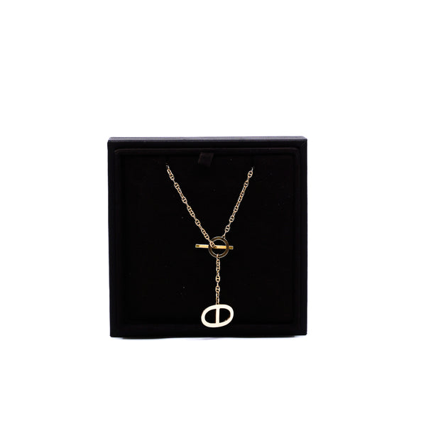 pendent ca contour simple 18k rg with dimaonds rrp8790 - L'UXE LINK