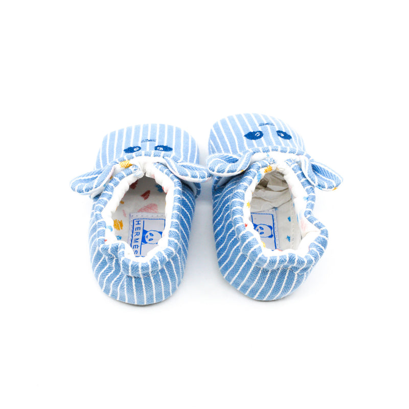 baby shoes white blue strip panda