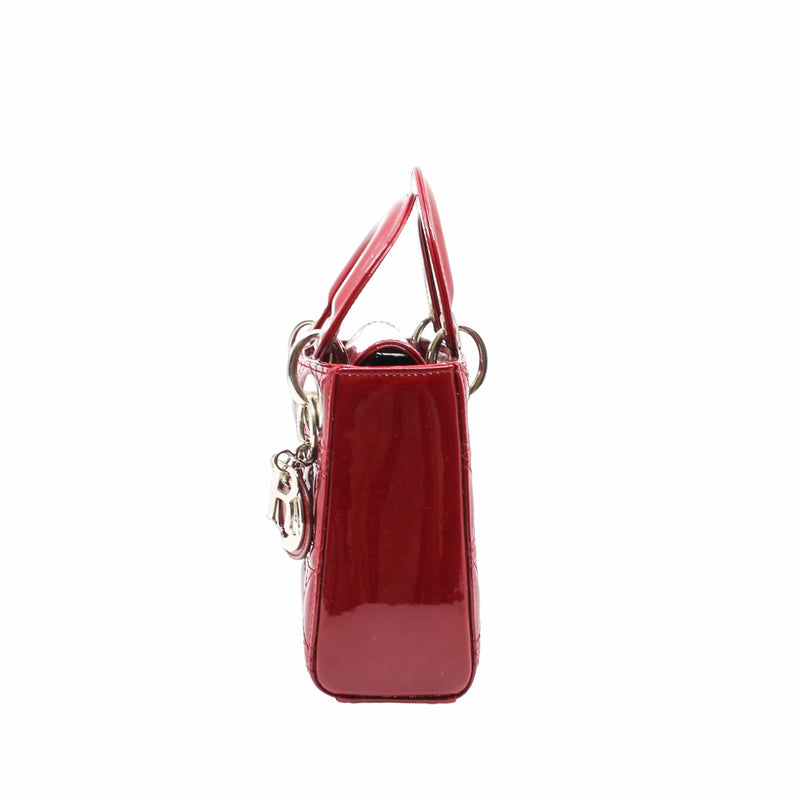 lady dior mini red patent phw