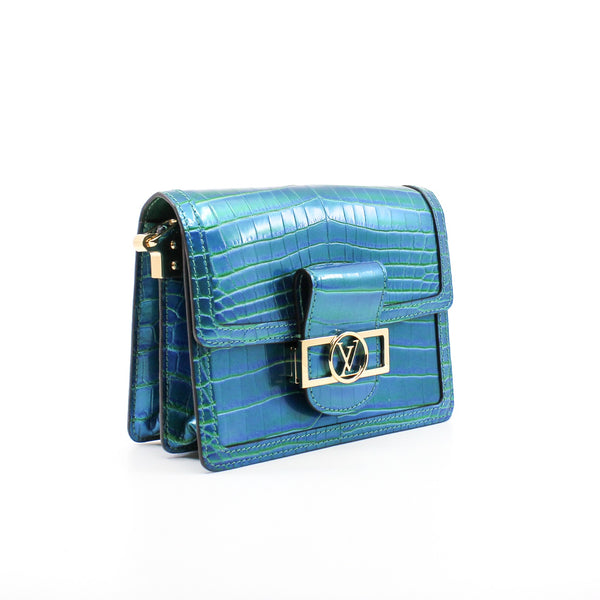 dauphine mini blue crocodile - L'UXE LINK