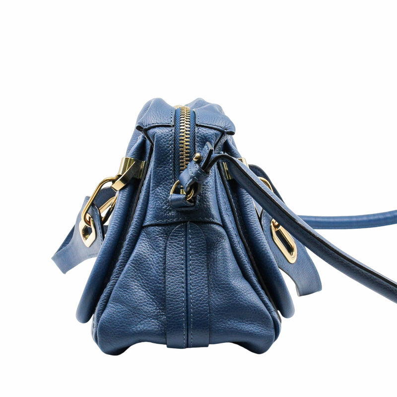 Paraty Shoulder Bag Mini   Leather  Blue ghw