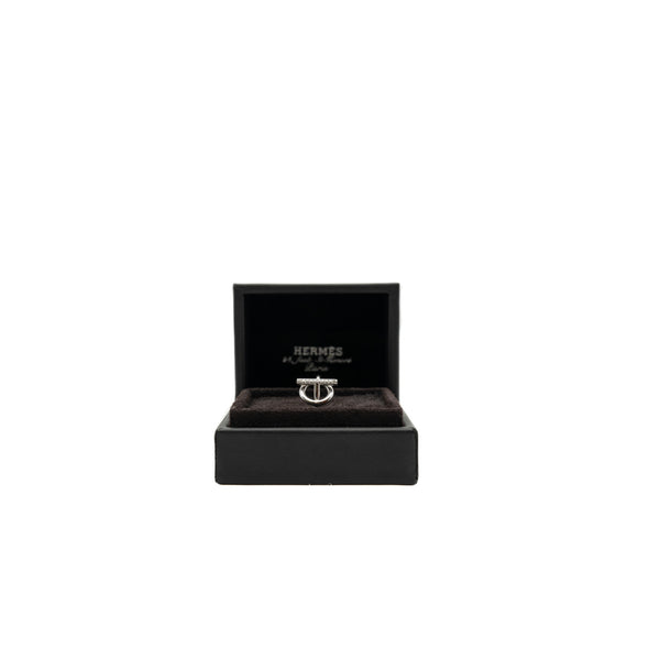 finesse half diamond ring 18k wg #52